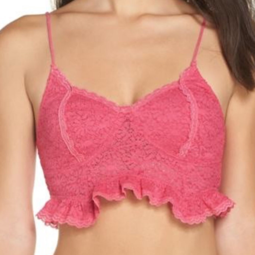 Free People Fleur de Lys Crop Camisole Pink - Picture 1 of 4